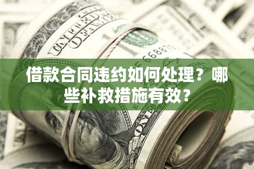 武汉借款合同违约如何处理？哪些补救措施有效？