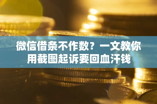 武汉微信借条不作数？一文教你用截图起诉要回血汗钱